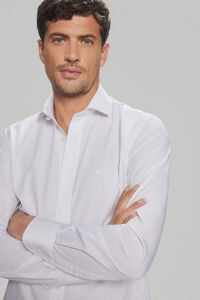 Pedro del Hierro Camisa vestir pinpoint liso non iron + antimanchas Branco