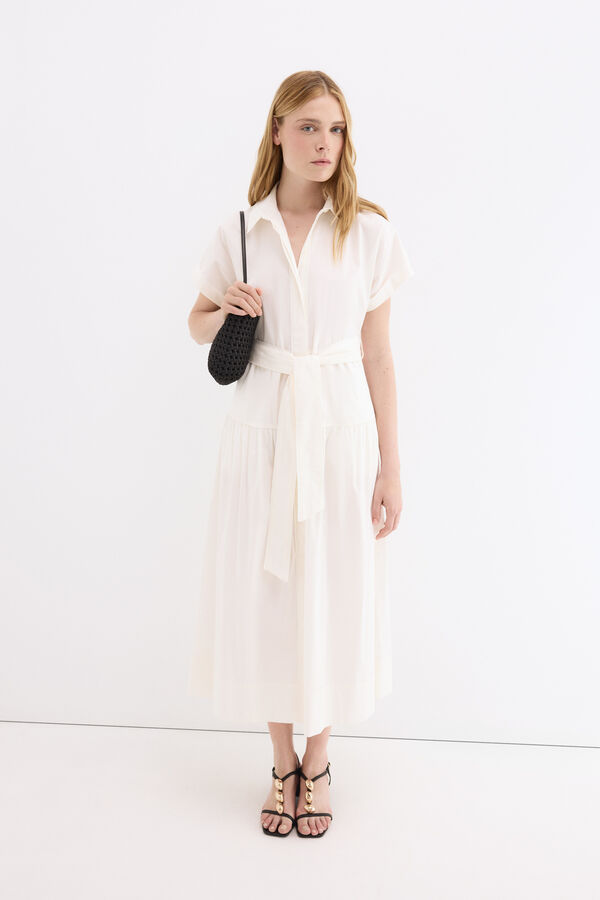 Pedro del Hierro Poplin shirt dress Ecru