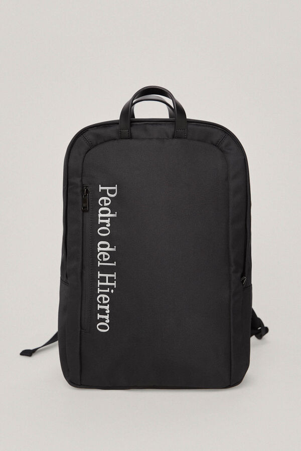Pedro del Hierro Mochila tecido lisa Preto
