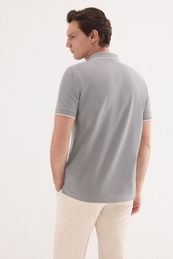 Pedro del Hierro Polo shirt with logo tips Grey