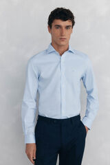 Pedro del Hierro Slim fit non-iron + stain-resistant structured dress shirt Blue