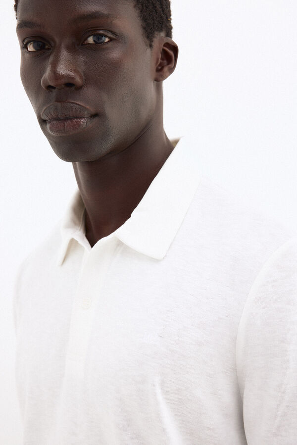 Pedro del Hierro Plain polo shirt Ecru
