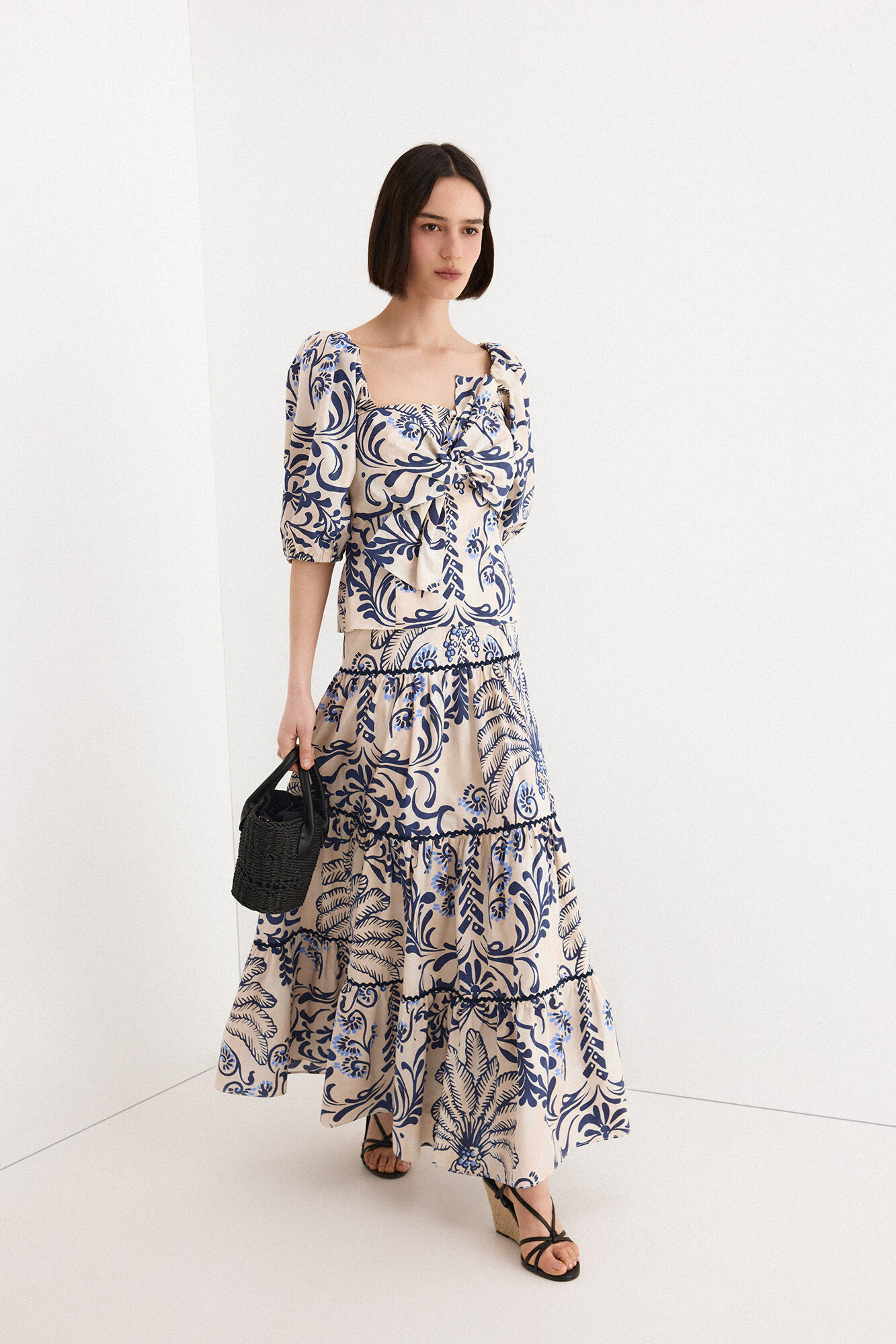 TFP by Tamara Falc&oacute; Printed tiered skirt