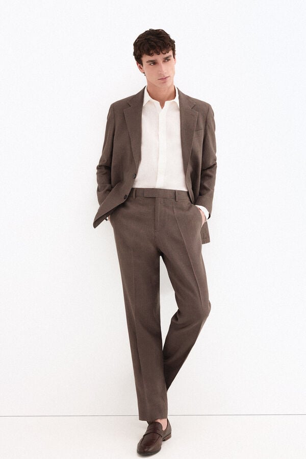 Pedro del Hierro Linen blend matching blazer Brown