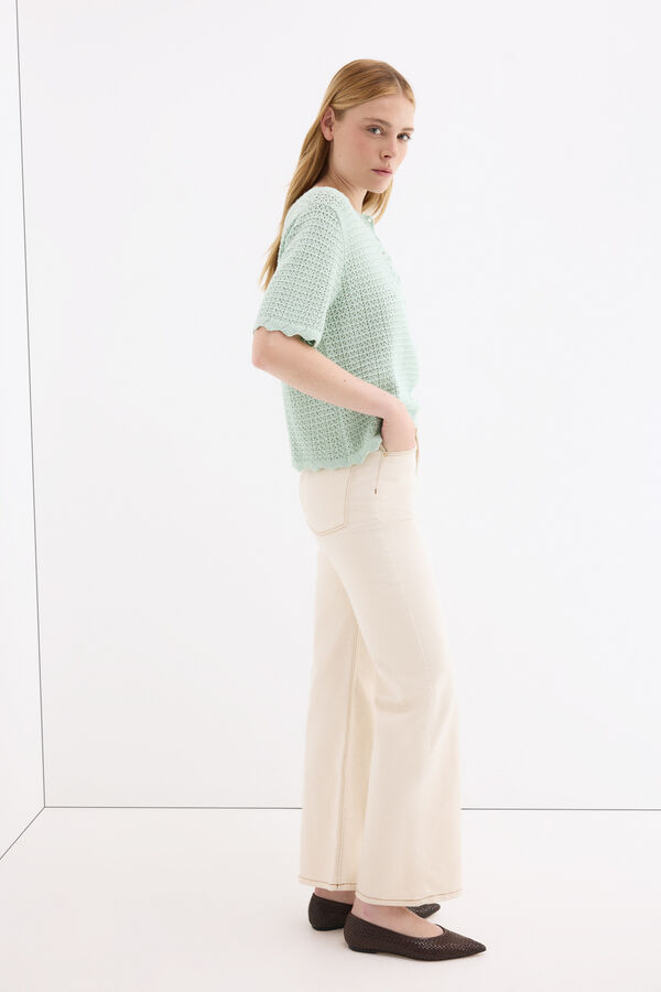 Pedro del Hierro Crochet knit top Turquoise