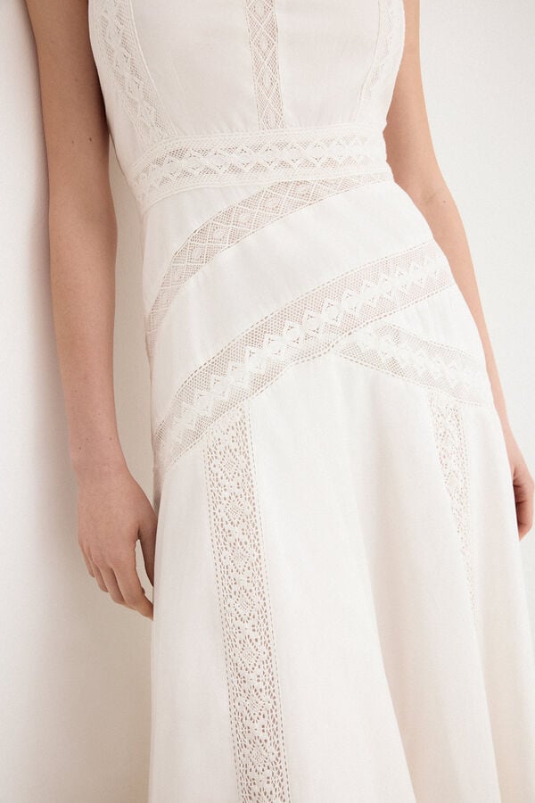 TFP by Tamara Falc&oacute; Embroidered straps dress Ecru