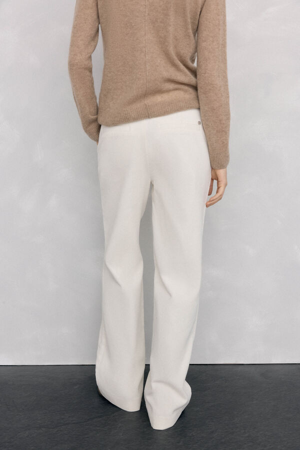 Pedro del Hierro Pantalones pana wide leg classic Crudo