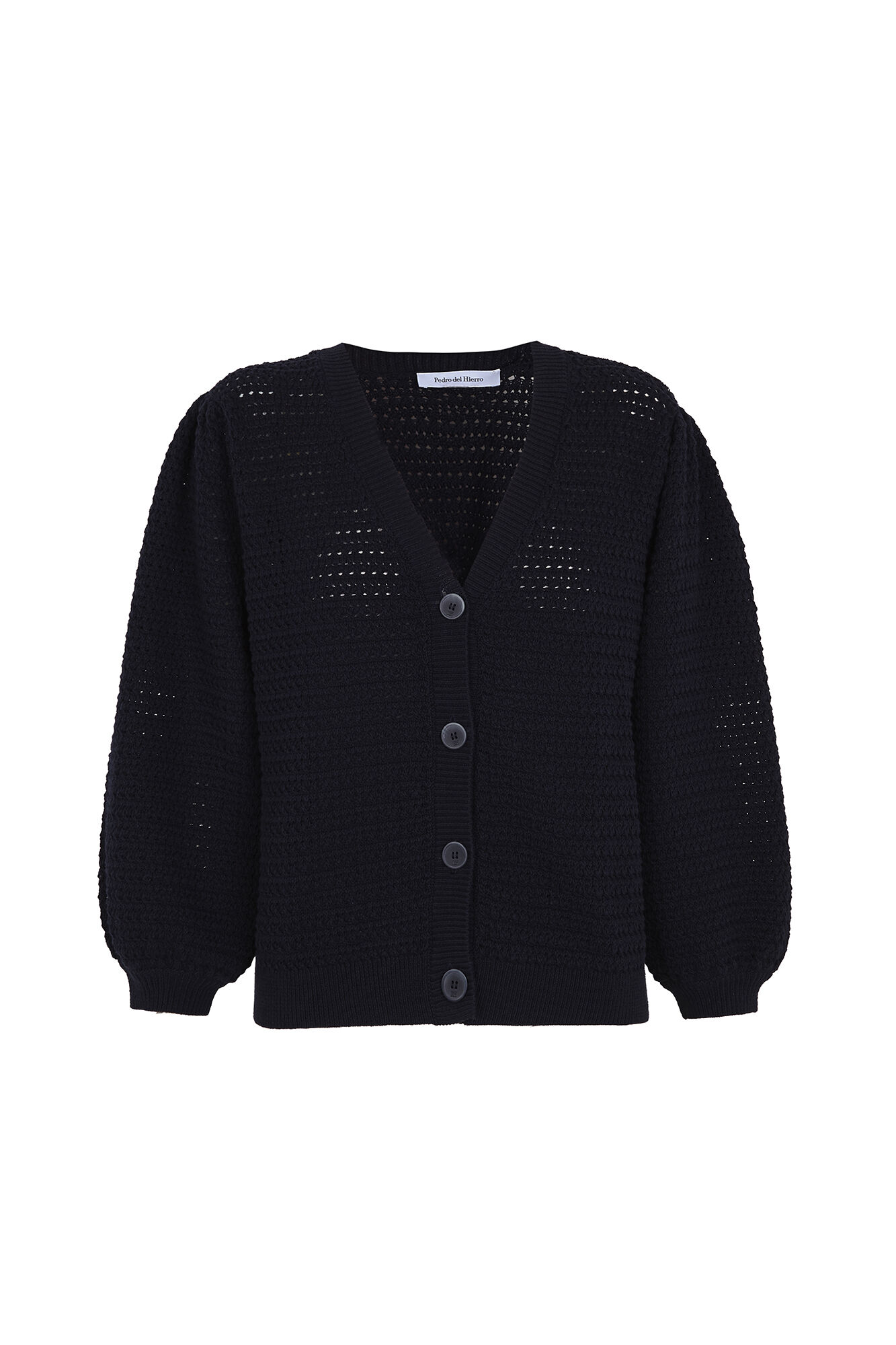 Pedro del Hierro Openwork structure puffed sleeve jacket