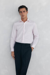 Pedro del Hierro Camisa social lisa que não pode ser passada a ferro + resistente a manchas Rosa