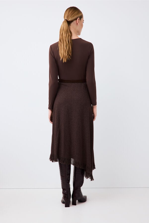 Pedro del Hierro Long sleeve combination dress Brown