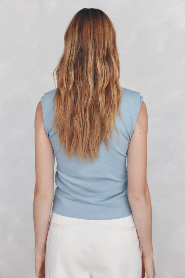 Pedro del Hierro Plain short sleeve T-shirt Blue