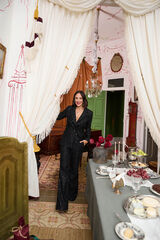 TFP by Tamara Falc&oacute; Sequinned trousers Black