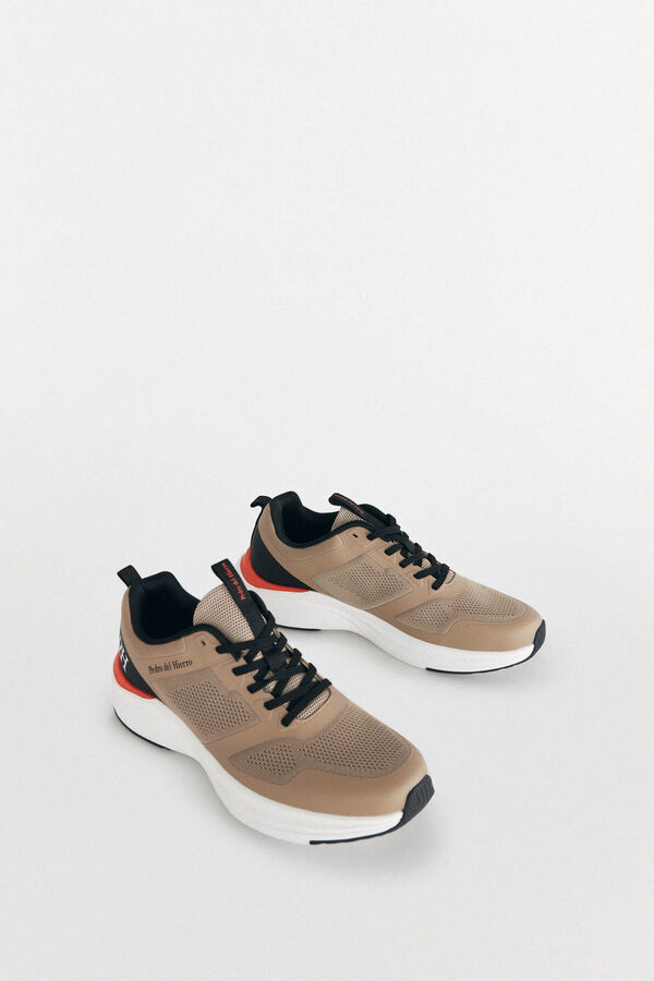 Pedro del Hierro Fabric lace-up trainer Brown