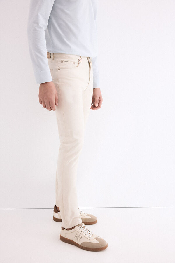 Pedro del Hierro Slim fit 5-pocket trousers Ecru