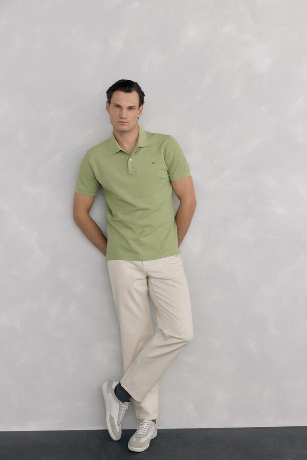 Pedro del Hierro Basic piqué polo shirt Green