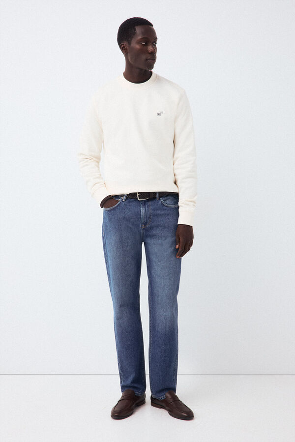 Pedro del Hierro Basic sweatshirt Ecru