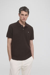 Pedro del Hierro Basic polo shirt with embroidered logo Brown