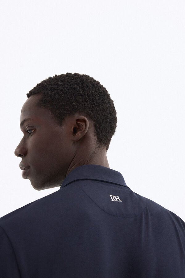 Pedro del Hierro Striped golf polo shirt Blue