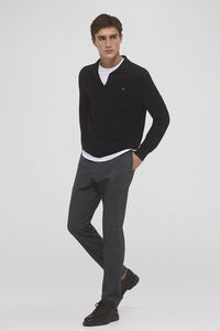 Pedro del Hierro Regular fit darted chino trousers Grey