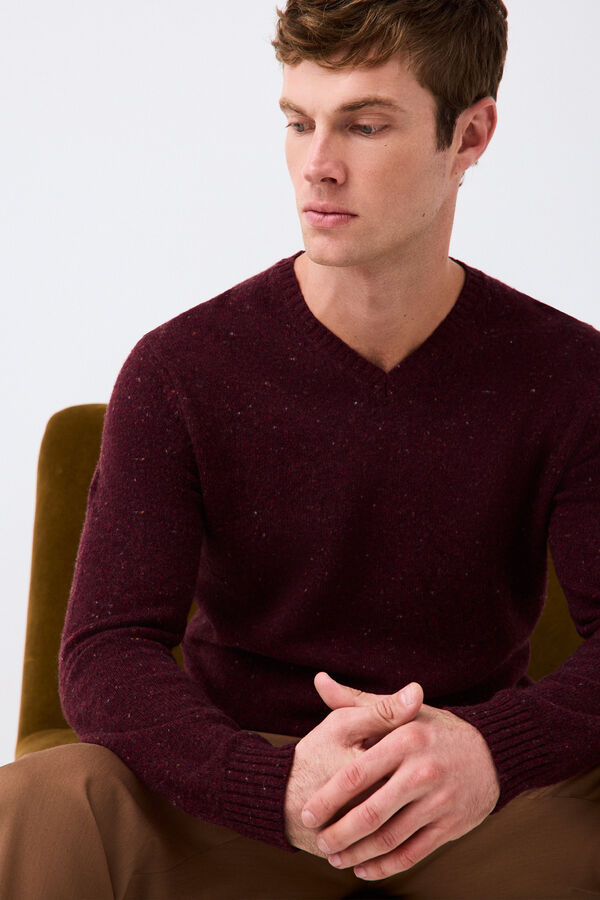 Pedro del Hierro Italian premium yarn knit jumper Burgundy