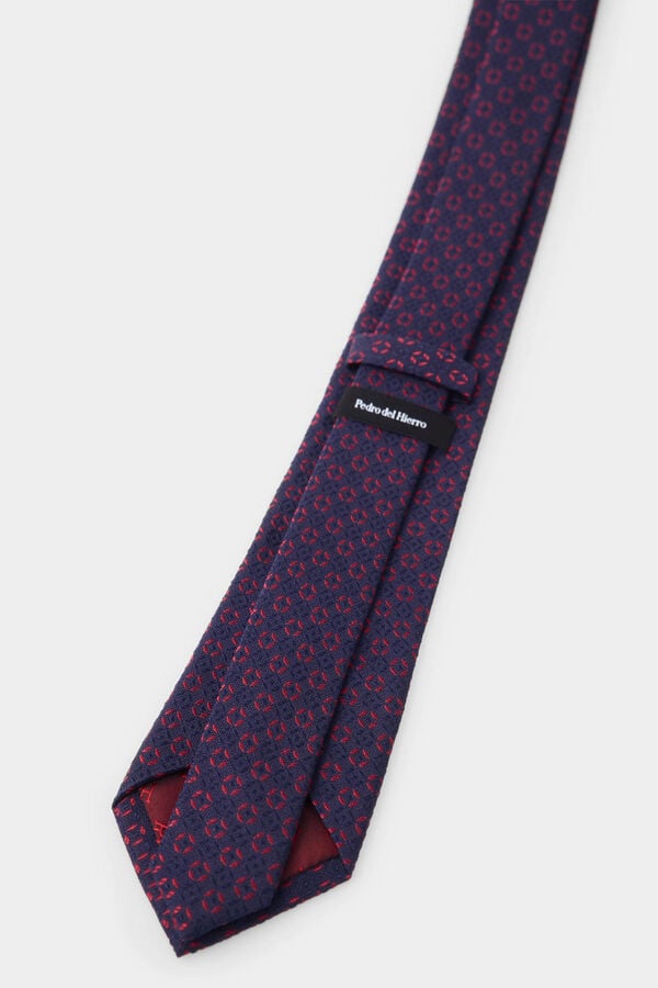 Pedro del Hierro Extra-fine silk tie Blue