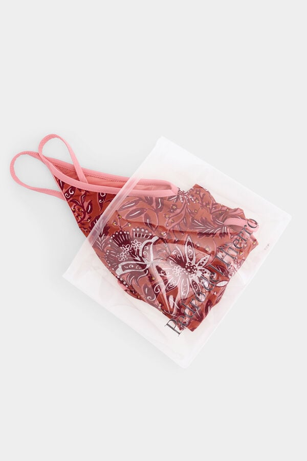 Pedro del Hierro Printed swimwear with contrasts Coral
