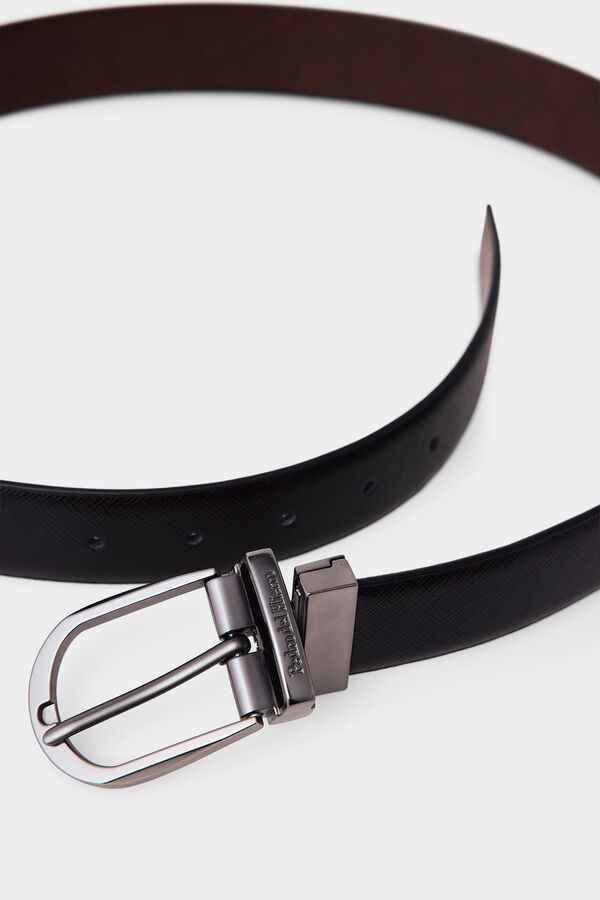 Pedro del Hierro Reversible leather dress belt Black