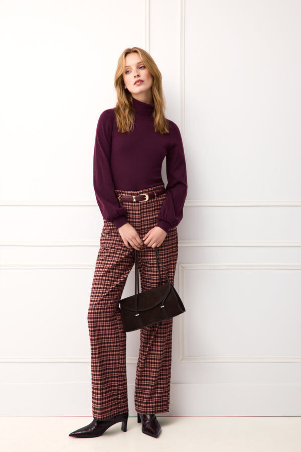 TFP by Tamara Falc&oacute; Viscose funnel neck jumper Burgundy