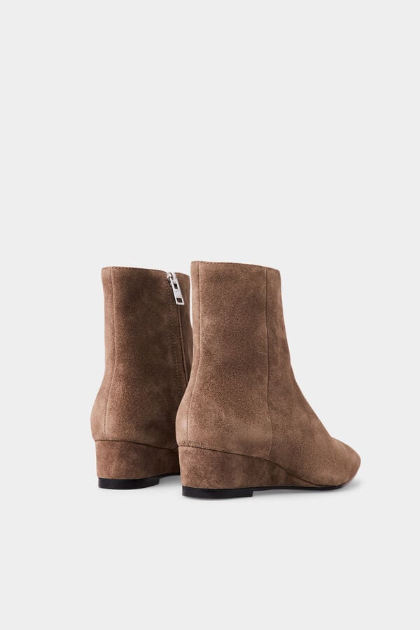 Pedro del Hierro Leather ankle boot Beige