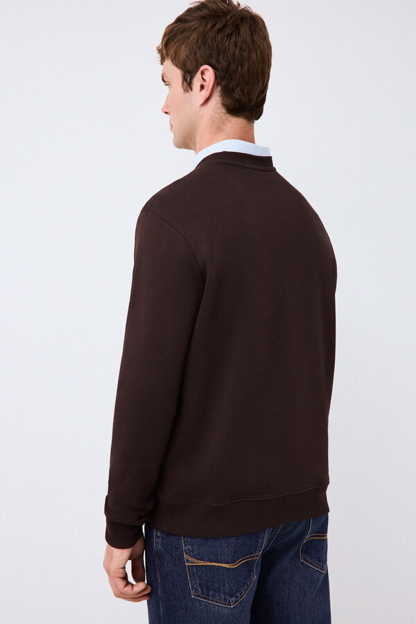 Pedro del Hierro Sweatshirt com logo gola caixa Marrom
