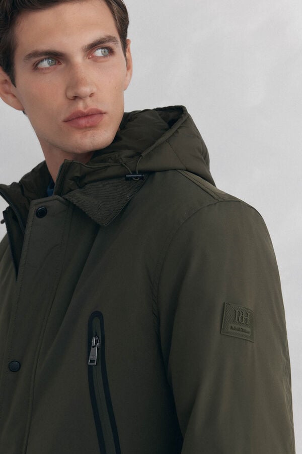 Pedro del Hierro Water-repellent zip fastening jacket Green