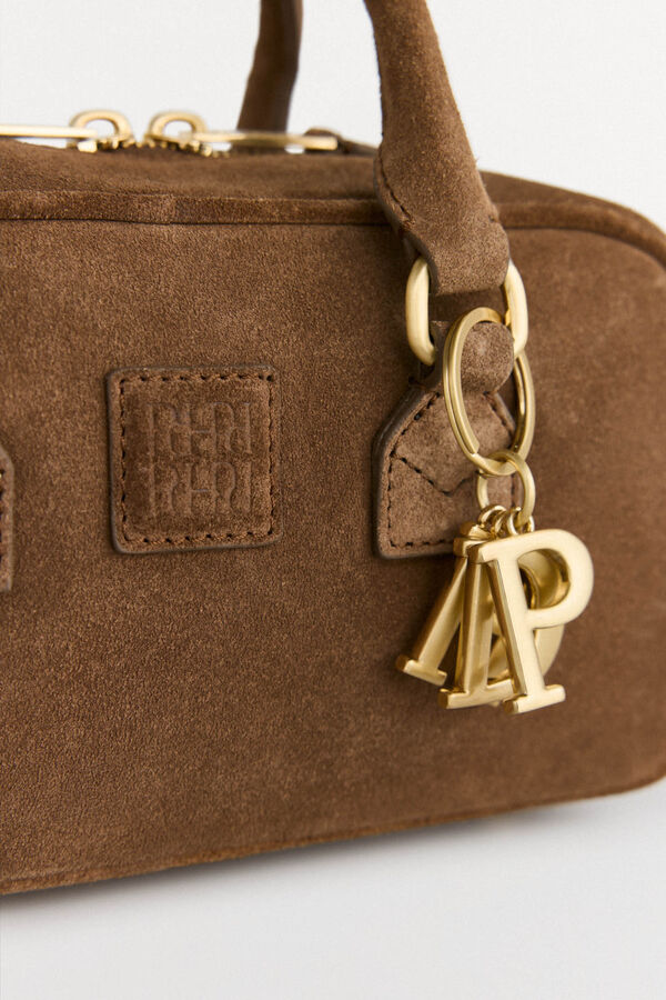 Pedro del Hierro Bolso mini bowling bandolera en piel Marrón