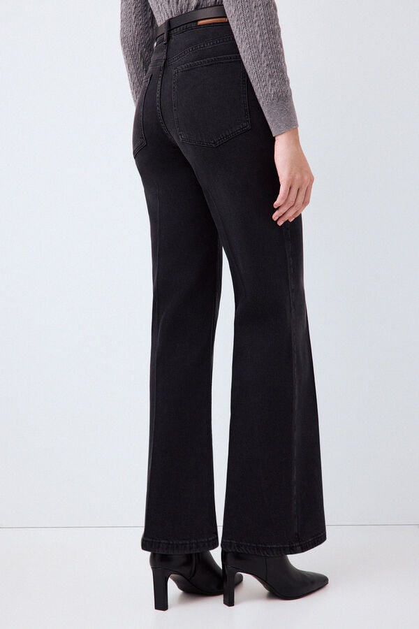 Pedro del Hierro Soft touch wide leg jeans Grey