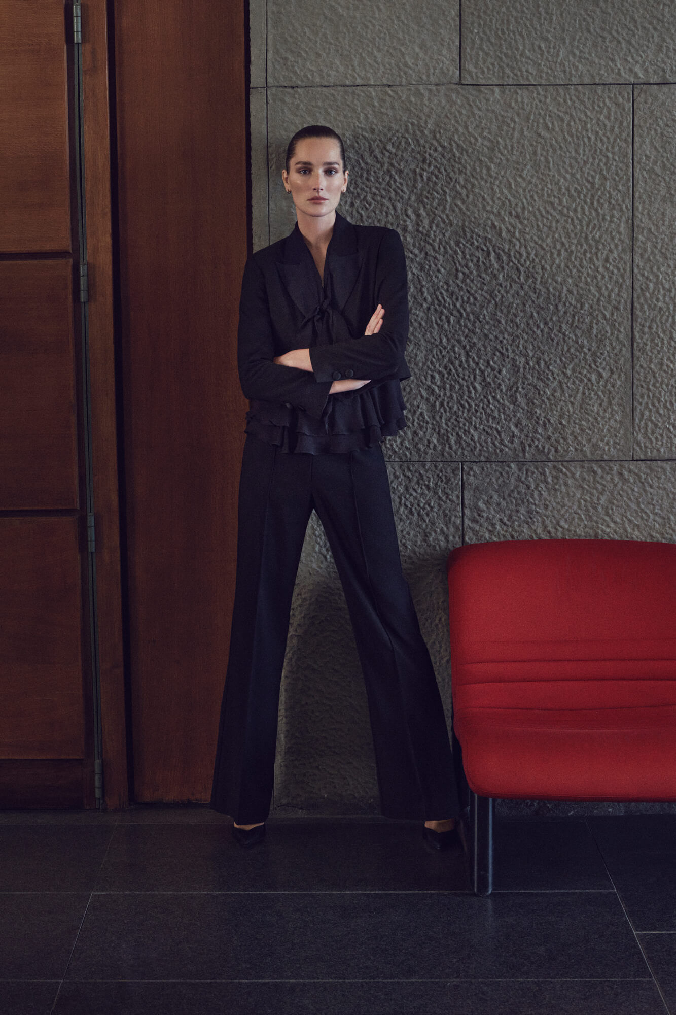 Pedro del Hierro Ruffled blouse with bow