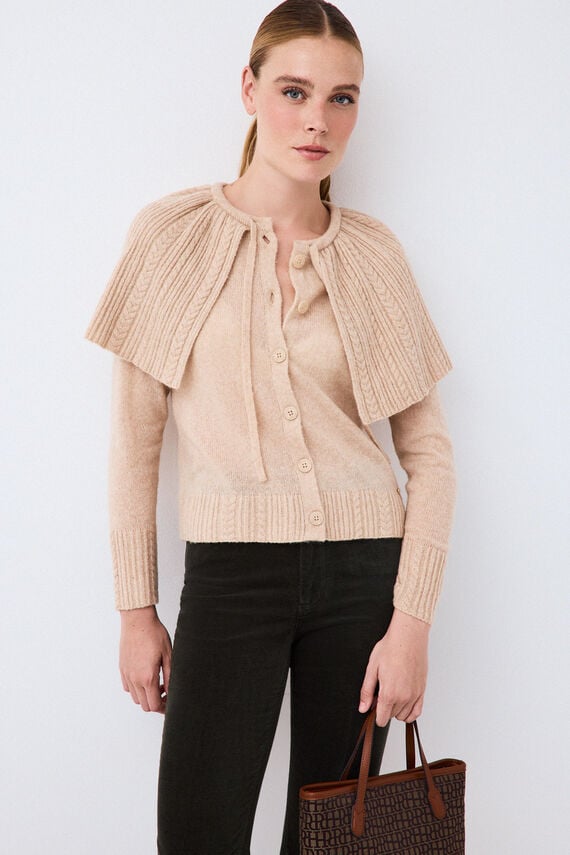 Chaqueta con cuello tipo capa de ochos