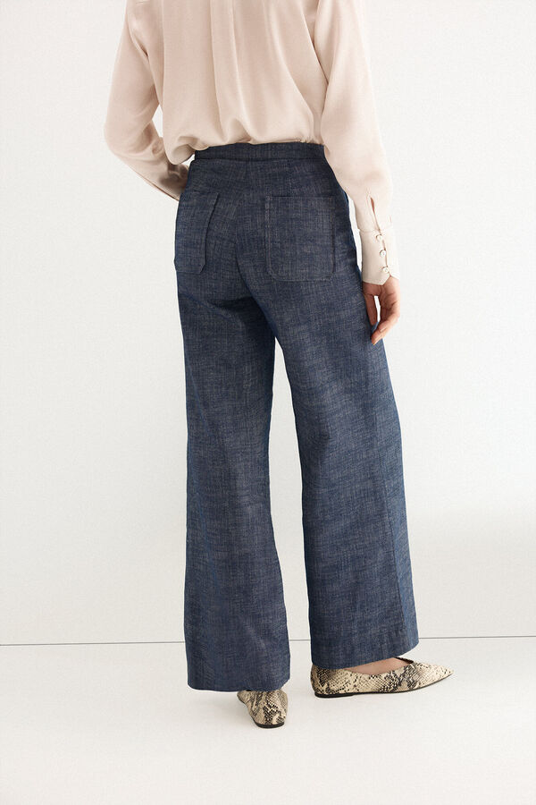 Pedro del Hierro Wide denim trousers Blue