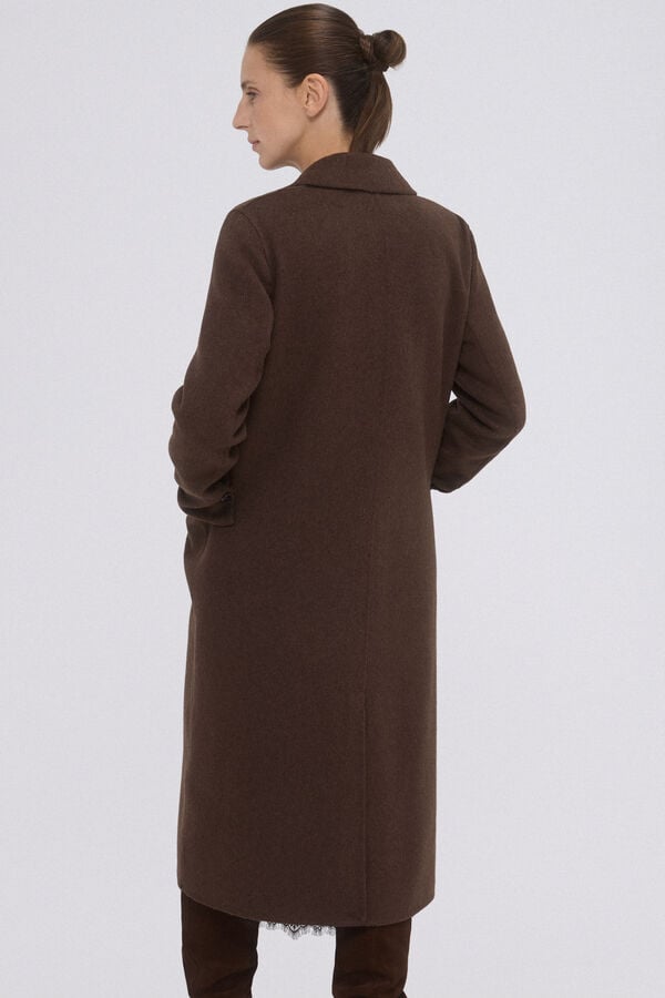 Pedro del Hierro Double-faced coat with cross-over Beige