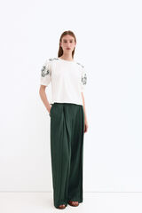Pedro del Hierro T-shirt combinada com bordados Branco