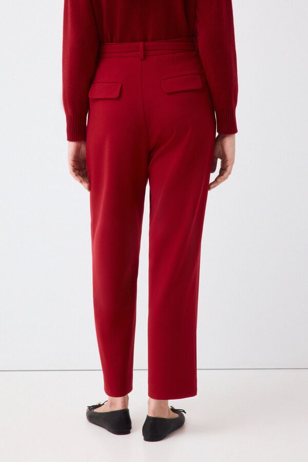 Pedro del Hierro Trousers with belt Red