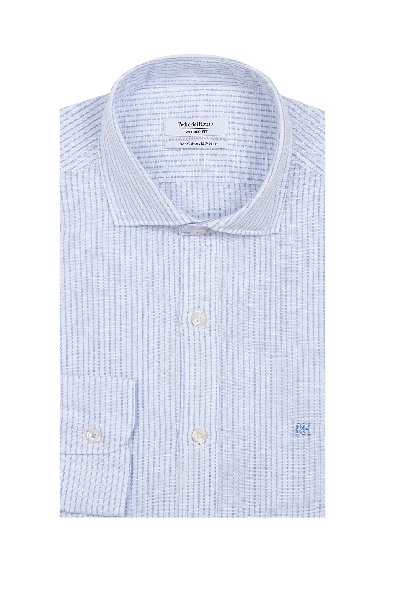 Pedro del Hierro Linen striped easy-iron dress shirt