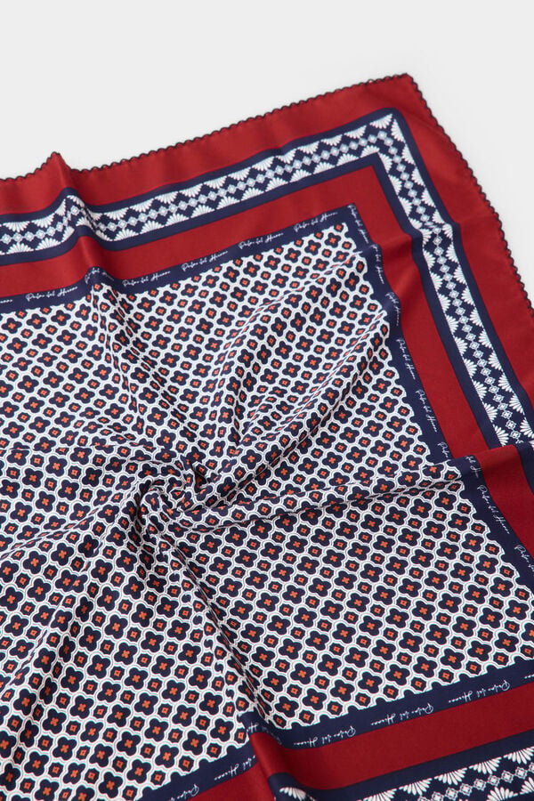 Pedro del Hierro Geometric print scarf Blue