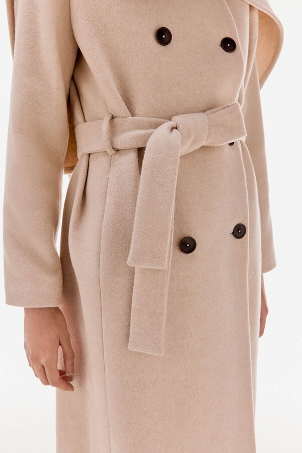 TFP by Tamara Falcó double-breasted coat with scarf Brown