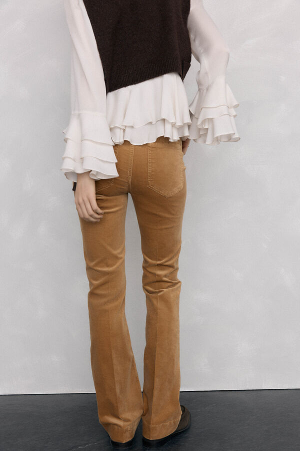 Pedro del Hierro velvet push-up flare pants Beige