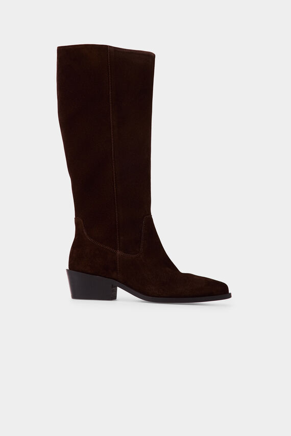 Bota alta hípica ante tacón