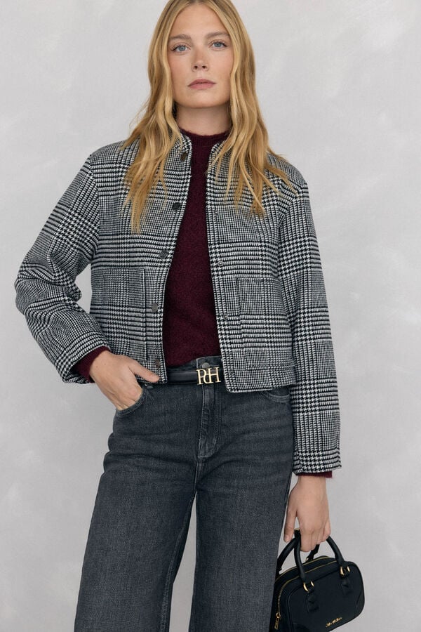 Pedro del Hierro Plaid bomber Grey