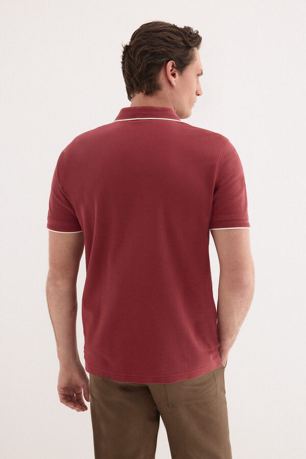 Pedro del Hierro Polo shirt with logo tips Burgundy