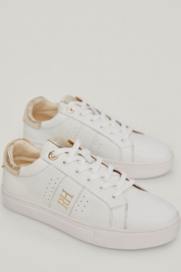 Pedro del Hierro Essential leather lace-up trainer White