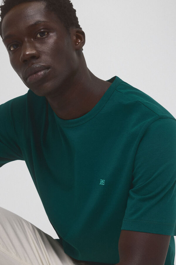 Pedro del Hierro Basic T-shirt with embroidered logo Green
