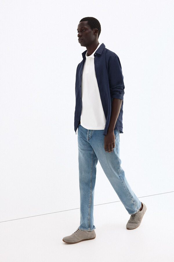 Pedro del Hierro Polo b&aacute;sico tips Blanco