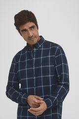Pedro del Hierro Checked twill shirt Blue